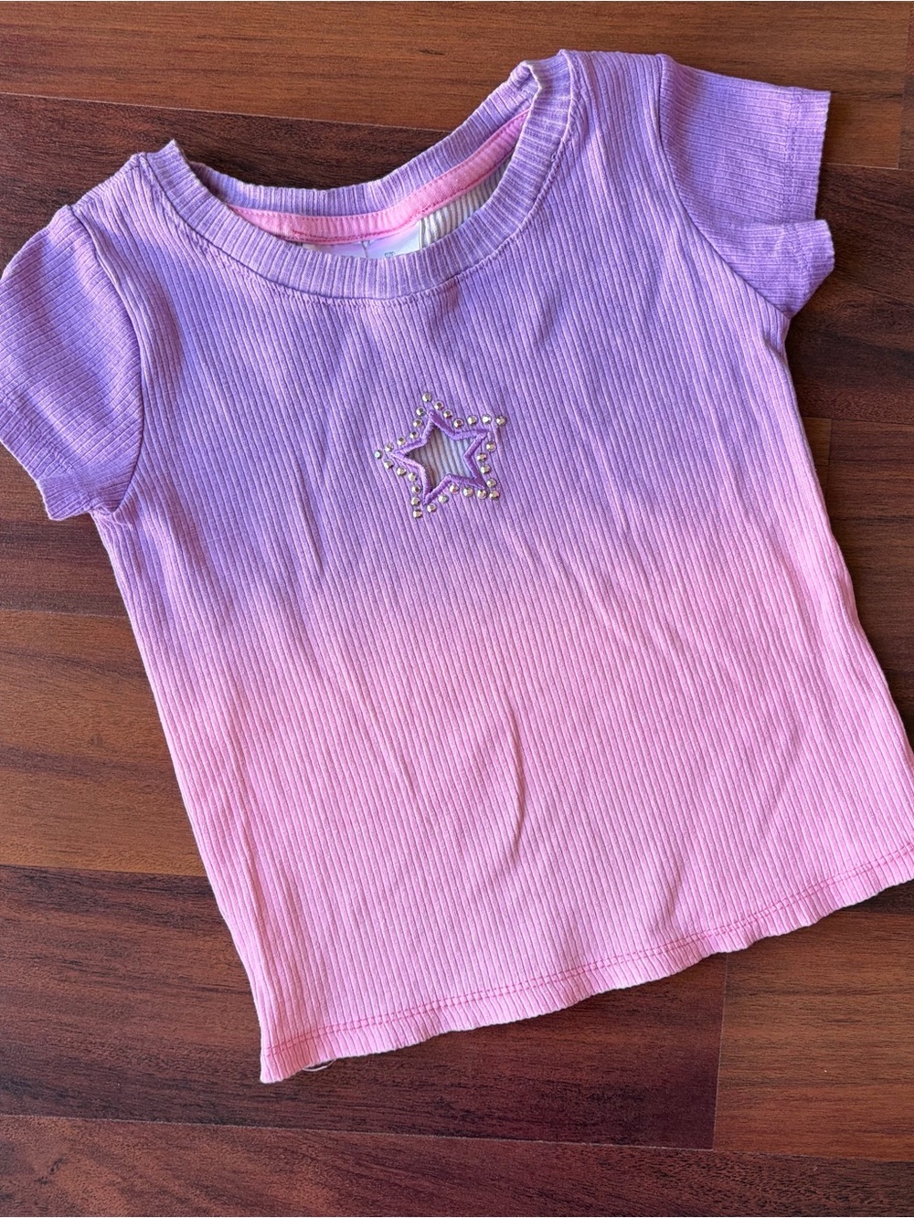 Extremely Me Ombre Star Top & Faded Glory Denim Star Shorts‎ Set Kids Size 6X